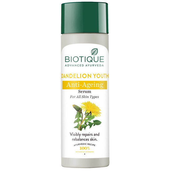 Biotique Dandelion Youth Anti-Ageing Serum - 100% Botanical Extracts