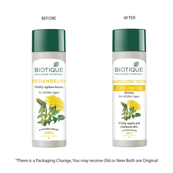 Biotique Dandelion Youth Anti-Ageing Serum - 100% Botanical Extracts