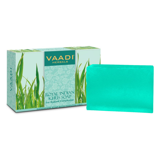 Vaadi Herbals Royal Indian Khus Soap - Skin Rejuvenation with Olive and Soyabean Oil