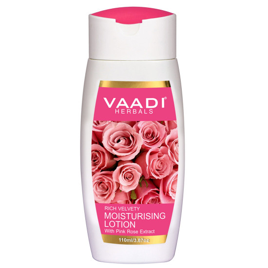 Vaadi Herbals Moisturising Lotion with Pink Rose Extract, 110ml - Hydrating & Soothing