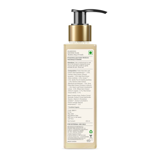 Forest Essentials Silkening Shower Wash Mashobra Honey & Vanilla - Lightly Scented & SLS-Free