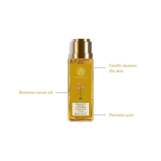 Forest Essentials Delicate Facial Cleanser - Kashmiri Saffron & Neem for Acne-Prone & Oily Skin