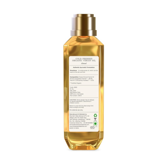 Forest Essentials Organic Cold Pressed Virgin Oil Almond - Rich in Vitamin E