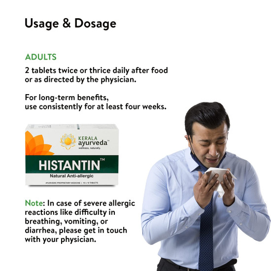 Kerala Ayurveda Histantin Tablet - Non-Drowsy Anti-Allergic Solution Kerala Ayurveda Histantin Tablet - Non-Drowsy Anti-Allergic Solution