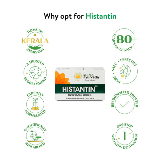 Kerala Ayurveda Histantin Tablet - Non-Drowsy Anti-Allergic Solution Kerala Ayurveda Histantin Tablet - Non-Drowsy Anti-Allergic Solution