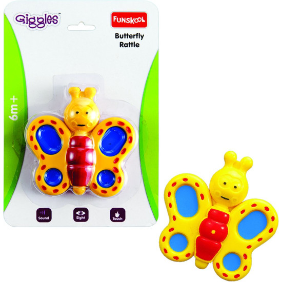 Funskool Giggles Butterfly Rattle - Delightful Rattling Sound for Babies