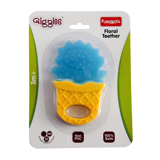 Giggles Floral Teether - Soothing & Easy to Grasp for Babies 3+ Months