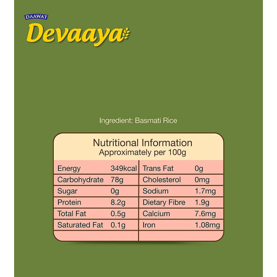 Daawat Devaaya Basmati Rice - Long & Fluffy Grains, 5 Kg