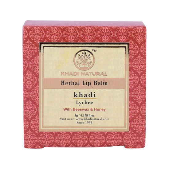 Khadi Natural Lychee Lip Balm - Natural Hydration & Protection