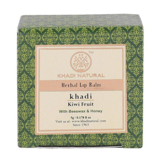 Khadi Natural Kiwi Fruit Lip Balm with Beeswax and Honey - Nourishing & Chemical-Free