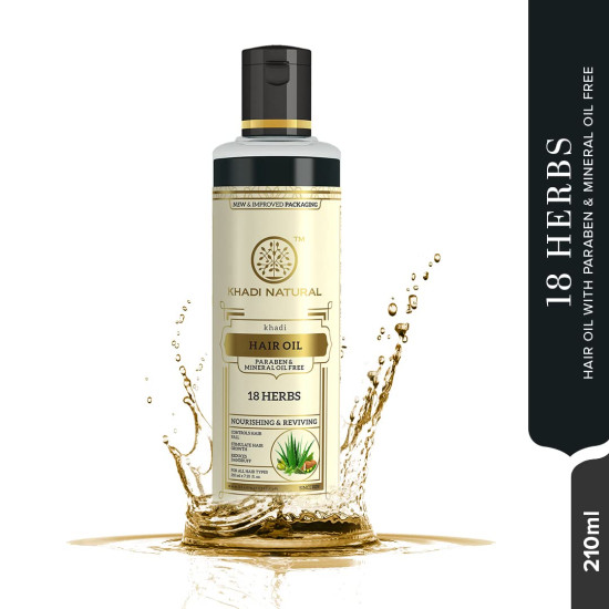 KHADI NATURAL Ayurvedic 18 Herbs Hair Oil - Repairs Dry Scalp