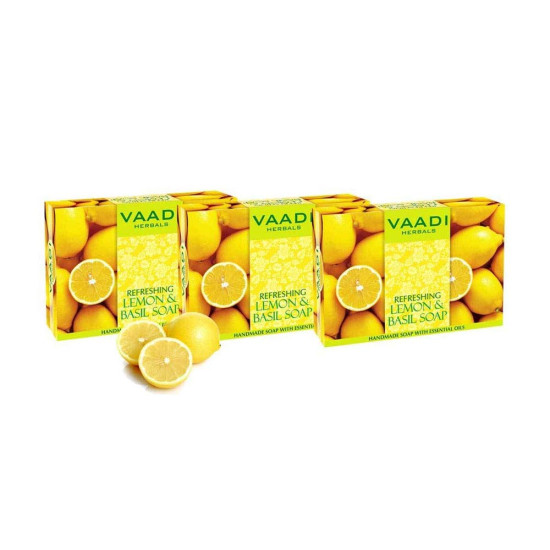 Vaadi Herbals Refreshing Lemon and Basil Soap - Skin Brightening