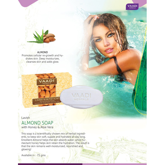 Vaadi Herbals Lavish Almond Soap - Deep Moisturizing Cleanse