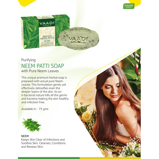 Vaadi Herbals Neem Patti Soap - Pure Neem Leaves Formula