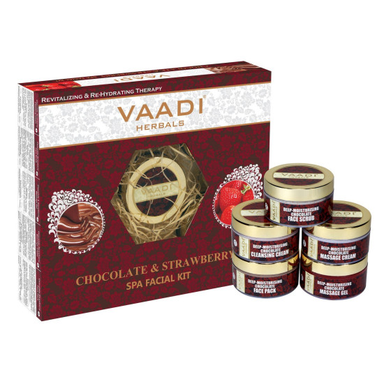 Vaadi Herbals Deep Moisturising Chocolate Spa Facial Kit with Strawberry Extract - Revitalize Your Skin