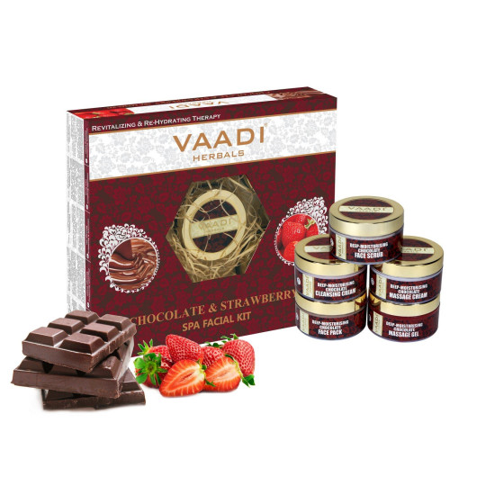 Vaadi Herbals Deep Moisturising Chocolate Spa Facial Kit with Strawberry Extract - Revitalize Your Skin