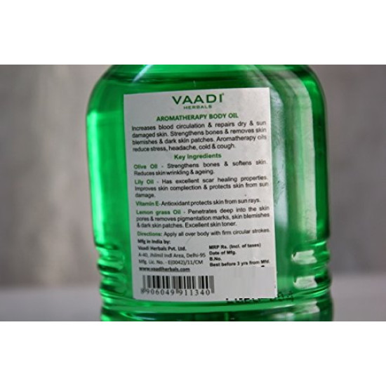 Vaadi Herbals Aromatherapy Body Oil, Lemongrass and Lily - Deep Nourishment