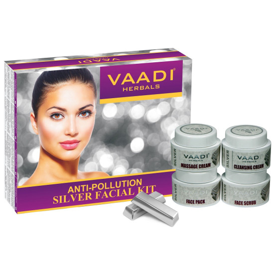 Vaadi Herbals Silver Facial Kit - Enriched with Pure Silver Dust & Essential Oils
