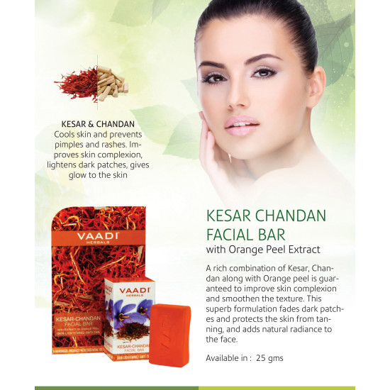 Vaadi Herbals Kesar Chandan Facial Bar - Natural Skin Care Solution