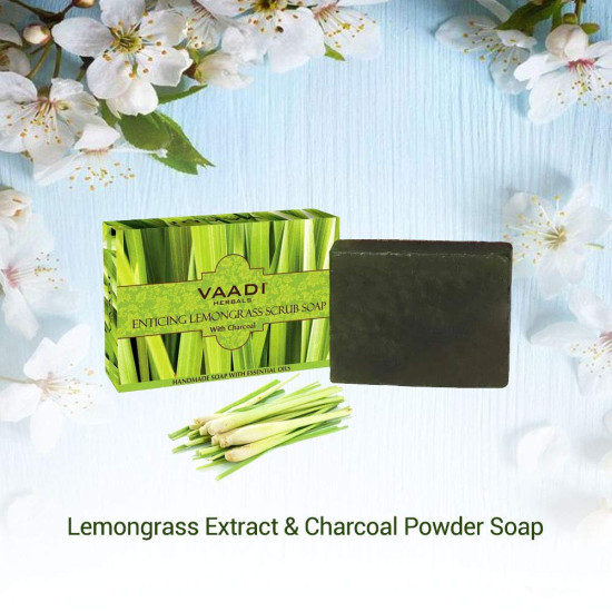 Vaadi Herbals Lemongrass Scrub Soap - Unclog & Tone Skin