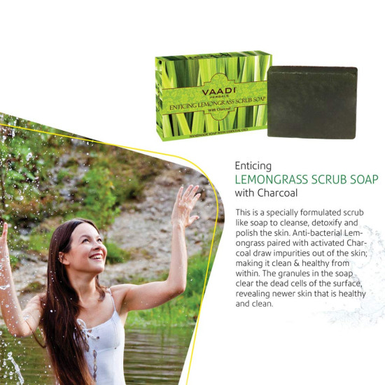 Vaadi Herbals Lemongrass Scrub Soap - Unclog & Tone Skin