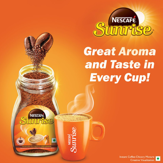 NESCAFE SUNRISE Instant Coffee Powder - Rich Taste & Aroma