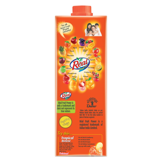 DABUR Real Fruit Power Cranberry, 1L - Refreshing Fruit Beverage
