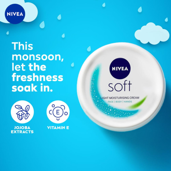 NIVEA Soft Light Moisturizer - Instant Hydration with Vitamin E & Jojoba Oil