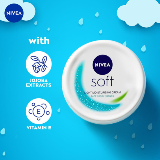 NIVEA Soft Light Moisturizer - Instant Hydration with Vitamin E & Jojoba Oil