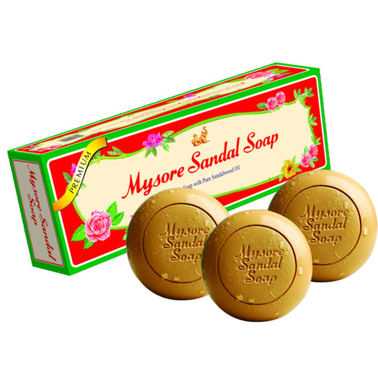 Mysore Sandal Soap, 450g (150x3) Pack Of 3 - Natural Sandalwood Fragrance