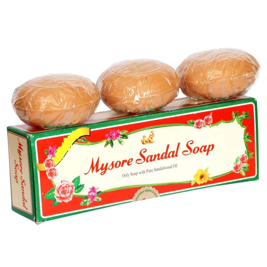 Mysore Sandal Soap, 450g (150x3) Pack Of 3 - Natural Sandalwood Fragrance
