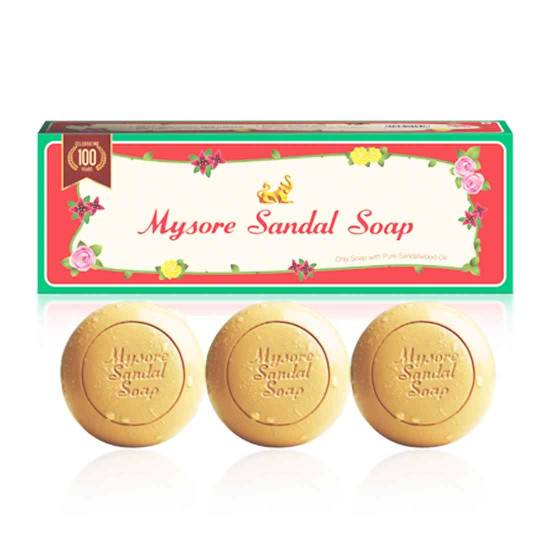 Mysore Sandal Soap, 450g (150x3) Pack Of 3 - Natural Sandalwood Fragrance