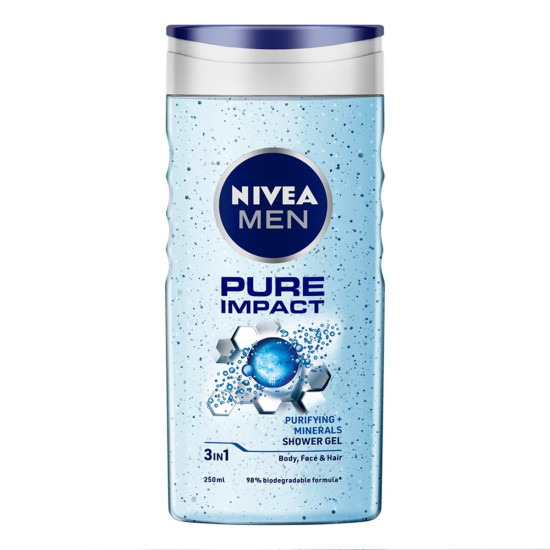 NIVEA MEN Pure Impact Body Wash - Purifying Micro Particles