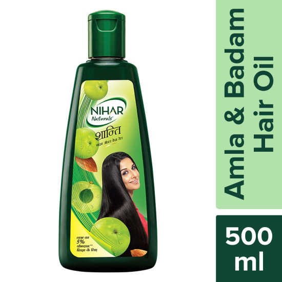 Nihar Shanti Amla Badam Hair Oil, 500 ml - Nourish and Strengthen Hair