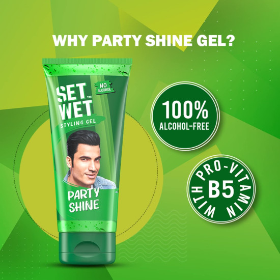 Set Wet Styling Hair Gel for Men - Party Shine, Strong Hold
