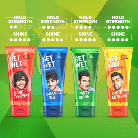Set Wet Styling Hair Gel for Men - Party Shine, Strong Hold