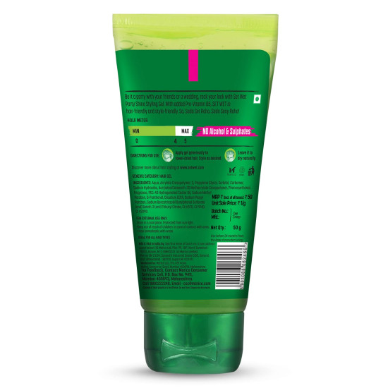 Set Wet Styling Hair Gel for Men - Party Shine, Strong Hold