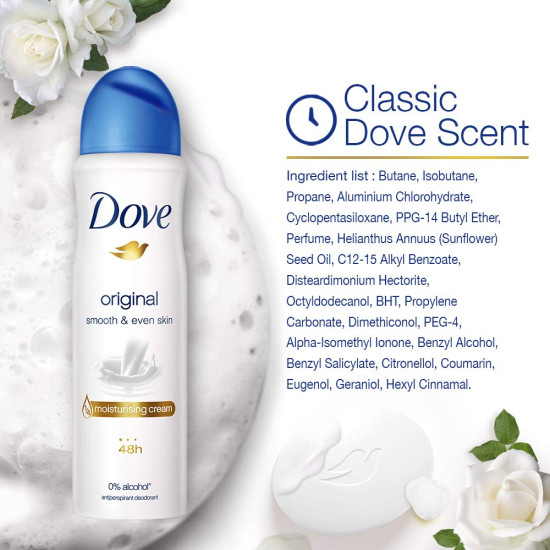 Dove Original Antiperspirant Deodorant for Women - Long-Lasting Odour Protection