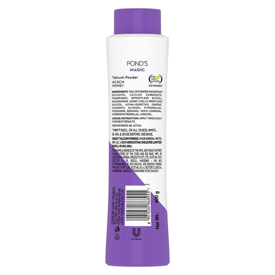 Pond’s Magic Freshness Talcum Powder 400g - Long-lasting Fragrance & Cooling Fresh Talc