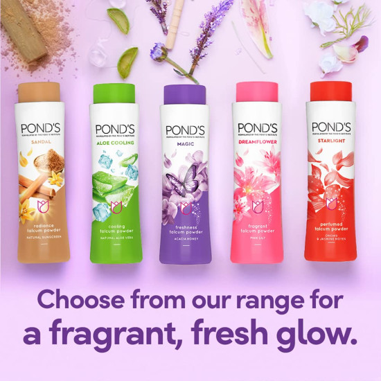 Pond’s Magic Freshness Talcum Powder 400g - Long-lasting Fragrance & Cooling Fresh Talc