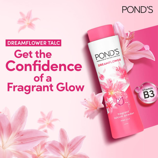 POND'S Dreamflower Fragrant Talcum Powder - Pink Lily Aroma