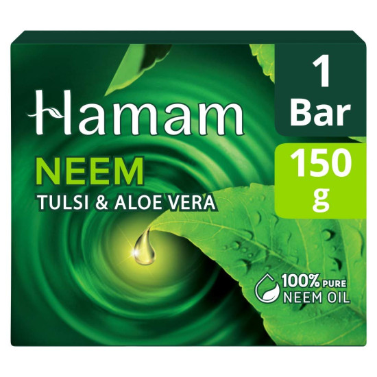 Hamam Soap Bar, Neem Tulsi and Aloe Vera - Natural Skin Protection
