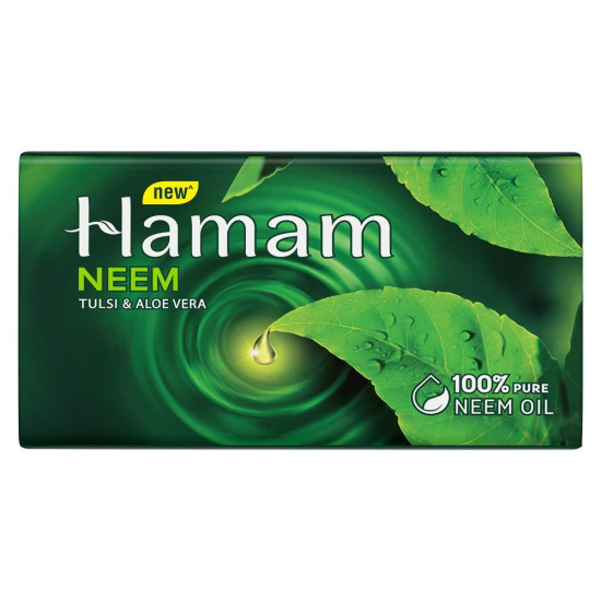 Hamam Soap Bar, Neem Tulsi and Aloe Vera - Natural Skin Protection