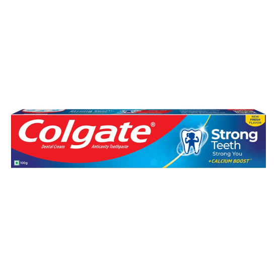 Colgate Strong Teeth Toothpaste - Calcium-Boost for 2X Stronger Teeth