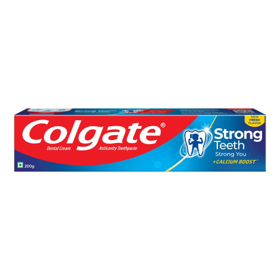 Colgate Strong Teeth Toothpaste - Calcium Boost for 2X Stronger Teeth