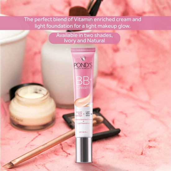 POND'S BB+ Cream Ivory 18g - Instant Spot Coverage & Light Make-up Glow
