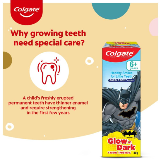 Colgate Batman Anticavity Toothpaste For Kids - Bubble Fruit Flavour