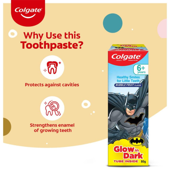 Colgate Batman Anticavity Toothpaste For Kids - Bubble Fruit Flavour
