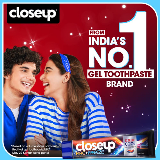 Closeup Fire + Freeze Toothpaste - Dual Sensation for Fresh Breath & White Teeth