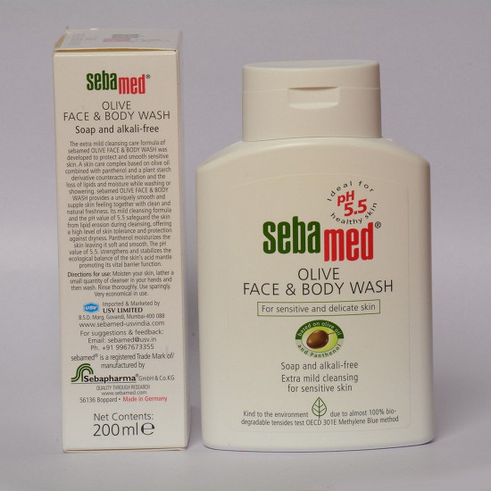 Sebamed Olive Face & Body Wash - Soap Free & pH 5.5 for Sensitive Skin